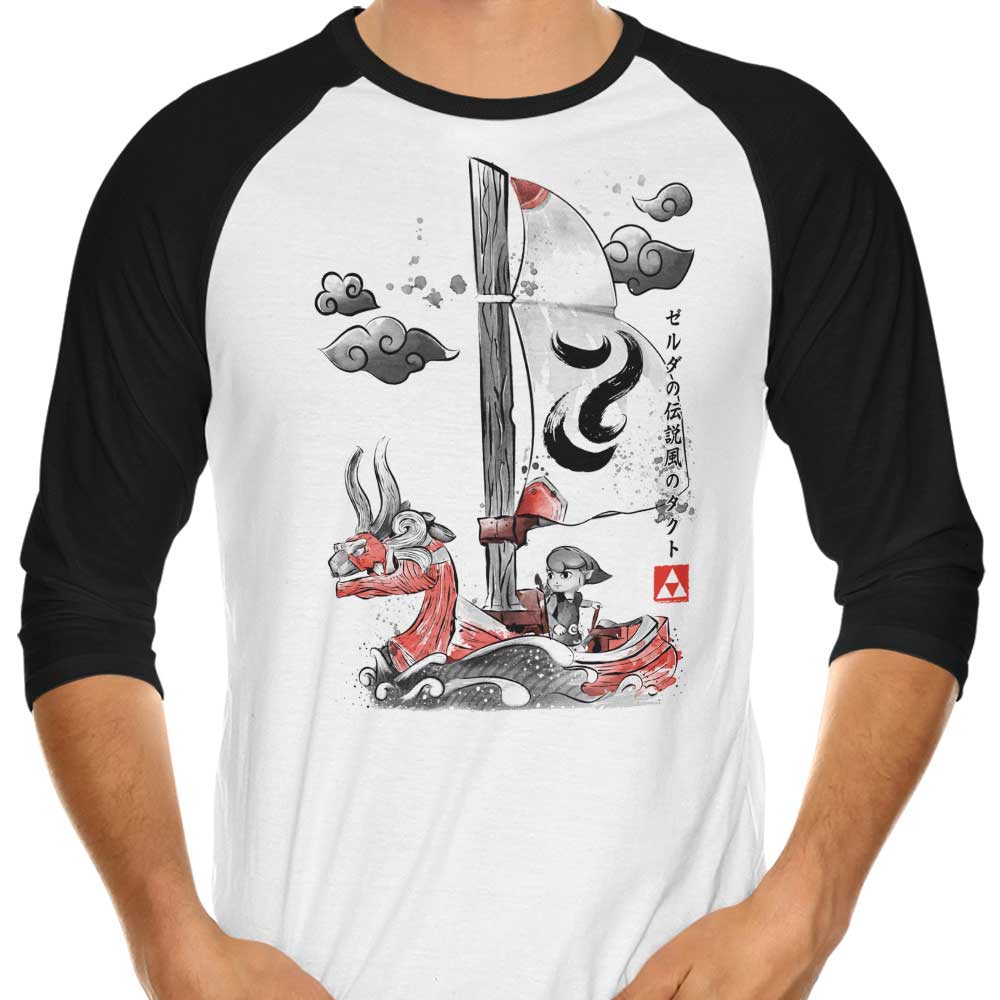 3/4 Sleeve Raglan T-Shirt - Sailing Along with the Breeze