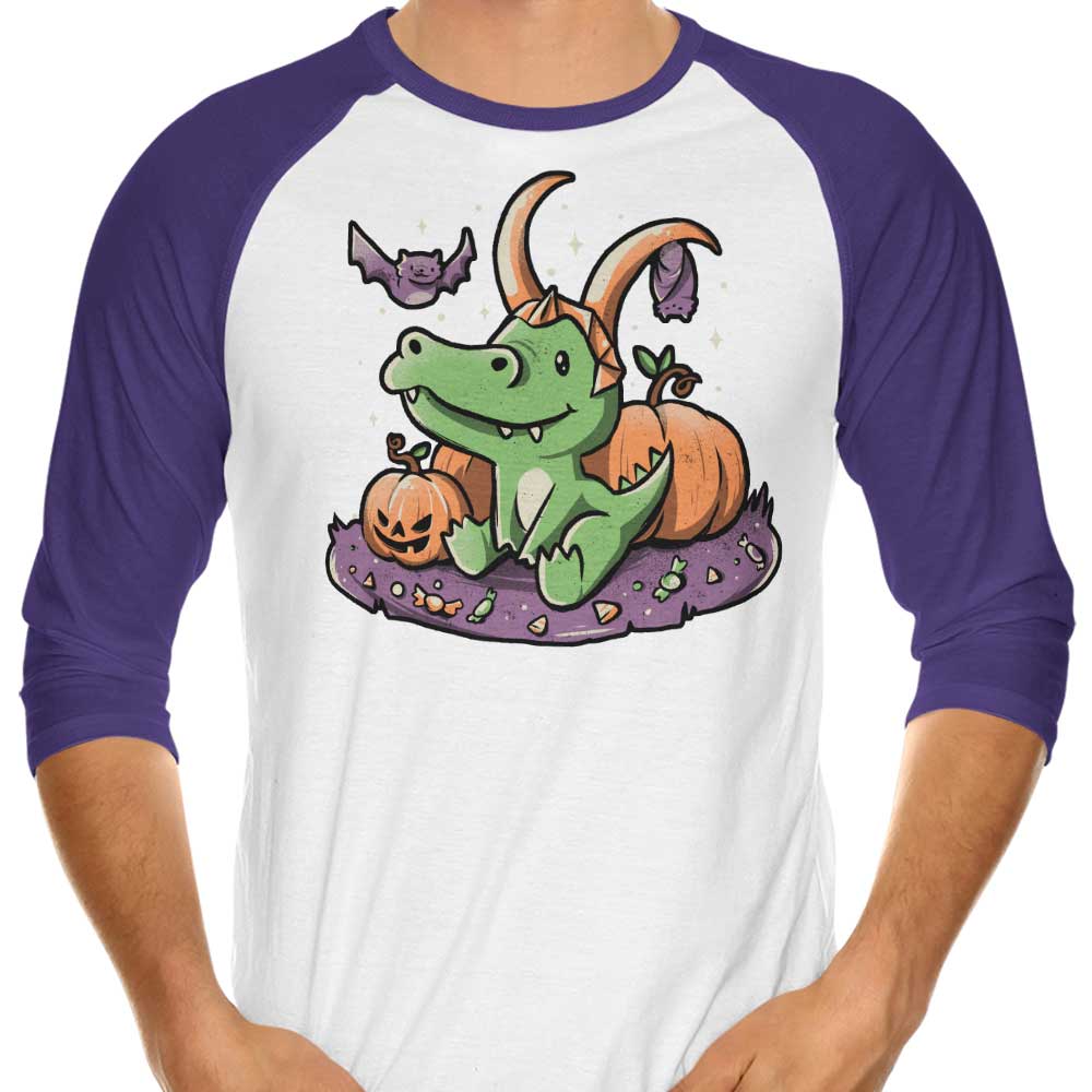 Eerie Alligator 3/4 Sleeve Raglan T-Shirt - A Spooky Style