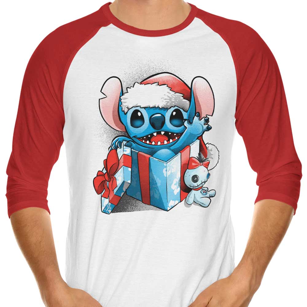 Alemaglia's Festive Christmas Experiment 3/4 Sleeve Raglan T - Shirt