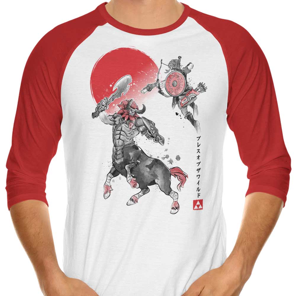 Dr. Monekers' 3/4 Sleeve Raglan T-Shirt - Death Mountain Battle Design