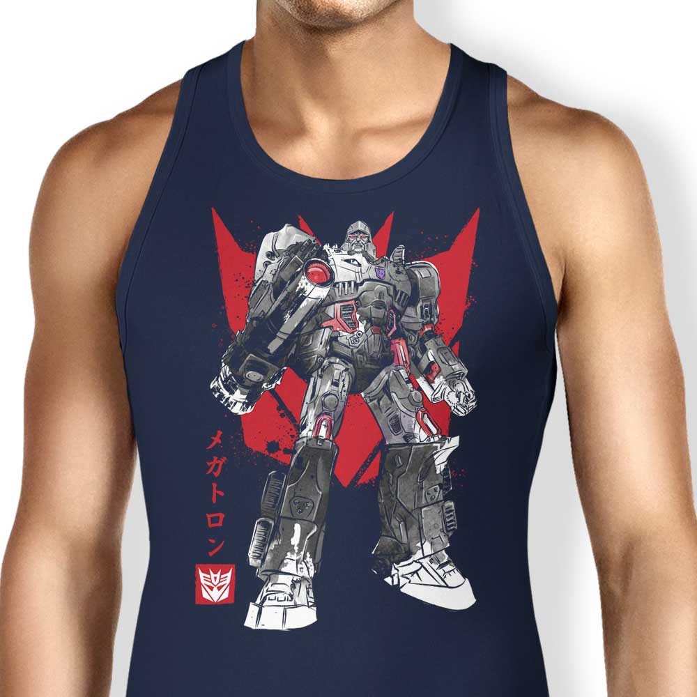 Destruction Sumi-e Style Men's Tank Top for Casual Wear