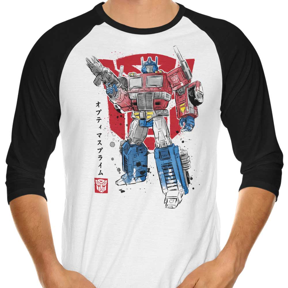 Dr. Monekers' Premium Prime Sumi-e Three - Quarter Sleeve Raglan Style T - Shirt