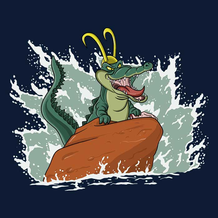 MarianoSan's Comfortable Men's Little Alligator Ringer T - Shirt