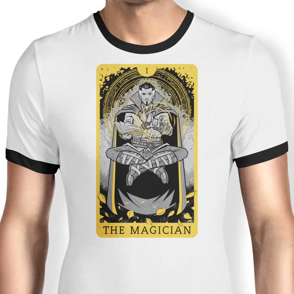 Tarot-themed The Magician Design Men's Ringer T-Shirt for Fashionable Wear