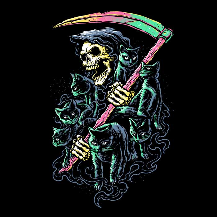 Glitchygorilla's 7 Deadly Cats Men's Ringer T-Shirt in S - 4XL Sizes
