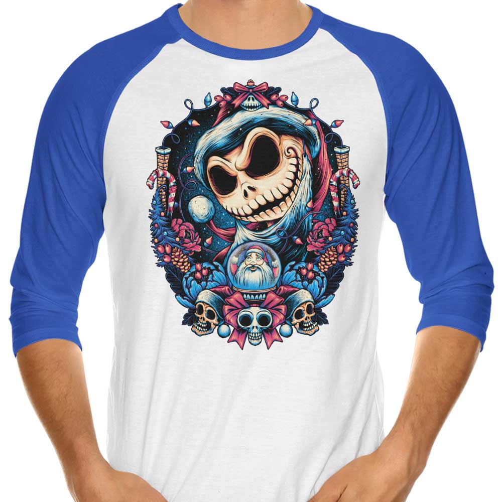 Festive Christmas King 3/4 Sleeve Raglan Style T-Shirt
