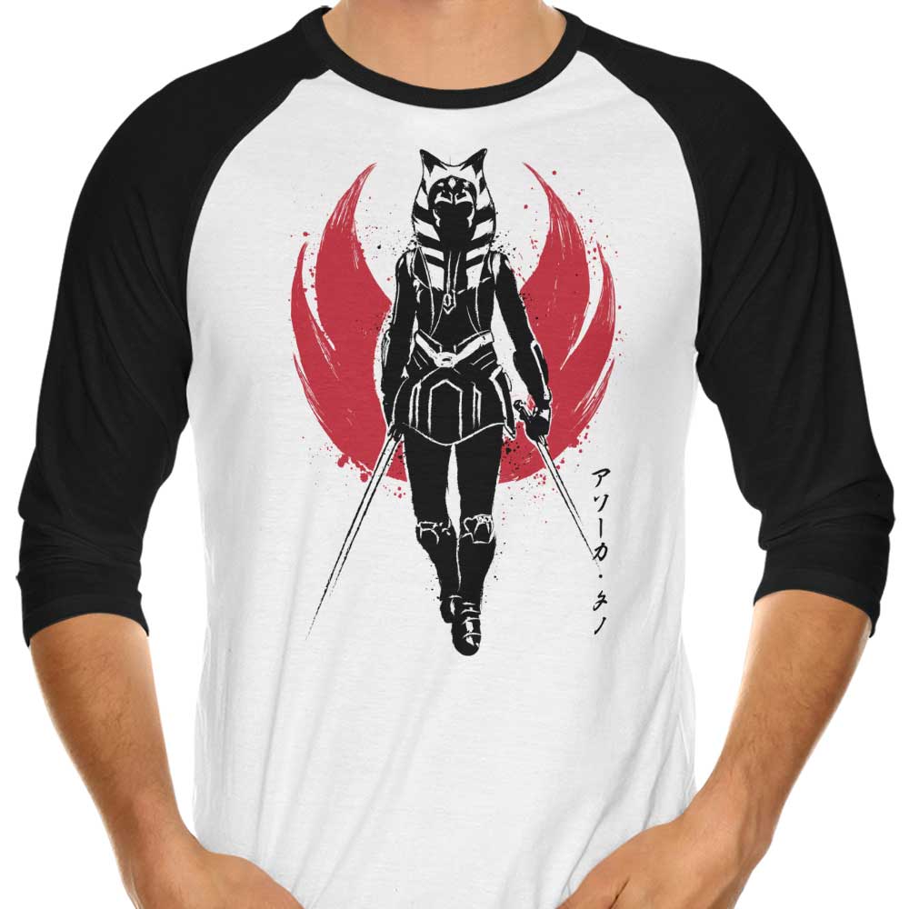 Fulcrum Sumi-e 3/4 Sleeve Raglan Style Men's or Women's T-Shirt