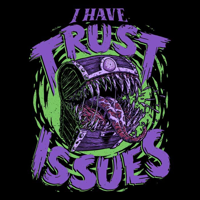 Studio Mootant's 3/4 Sleeve Raglan T-Shirt with 'I Have Trust Issues' Print