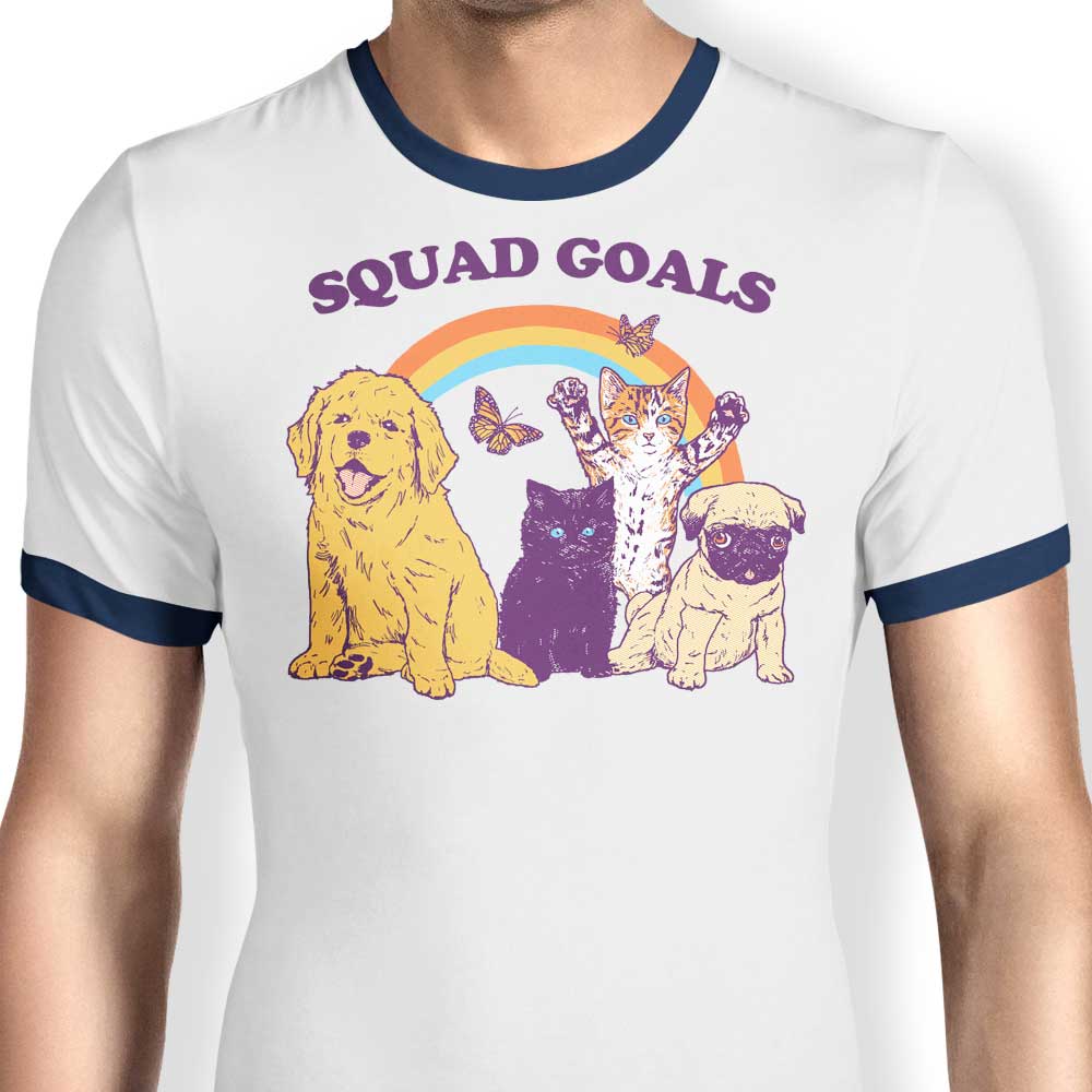 Hillary White's Pet Squad Goals Men's Ringer T - Shirt in S to 4XL Sizes
