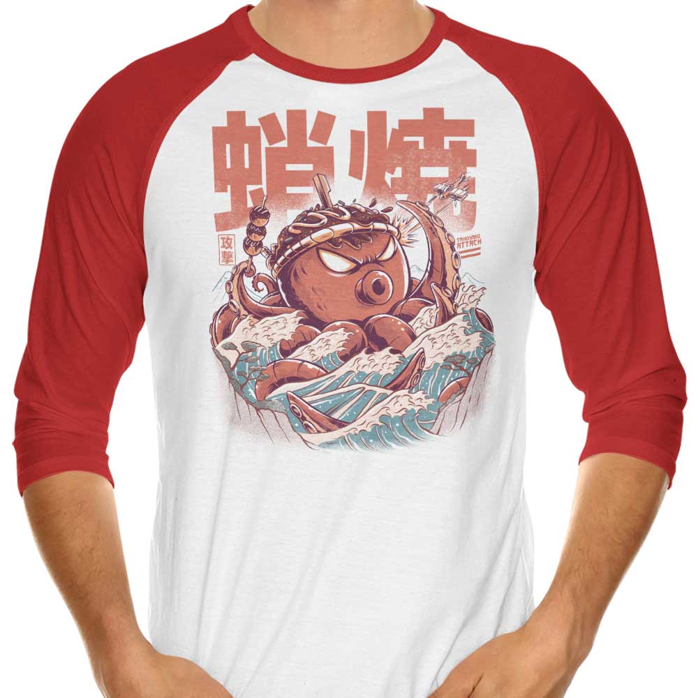 Ilustrata's Takoyaki Attack 3/4 Sleeve Raglan Stylish T-Shirt