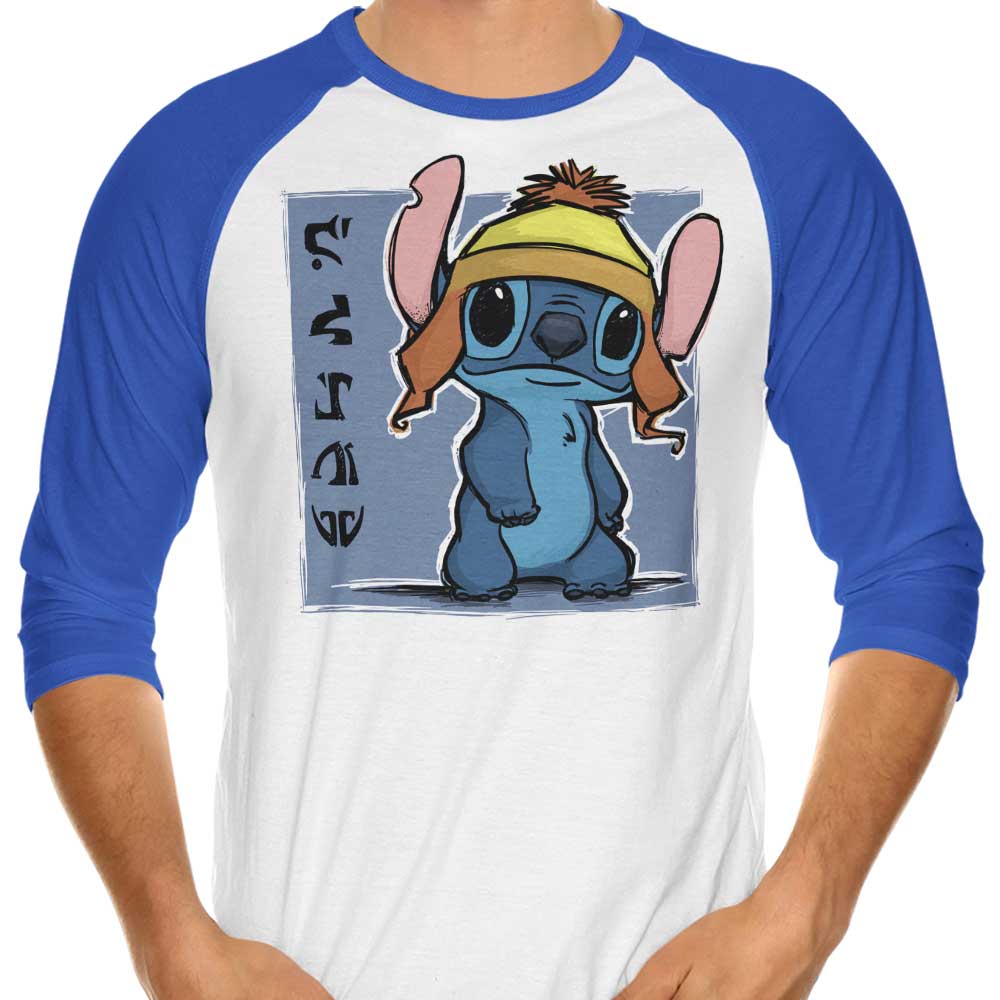 Stylish 3/4 Sleeve Raglan T-Shirt in Cunning Blue