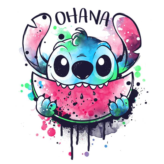 Ohana Water - colored Melon 3/4 Sleeve Raglan Casual T - Shirt