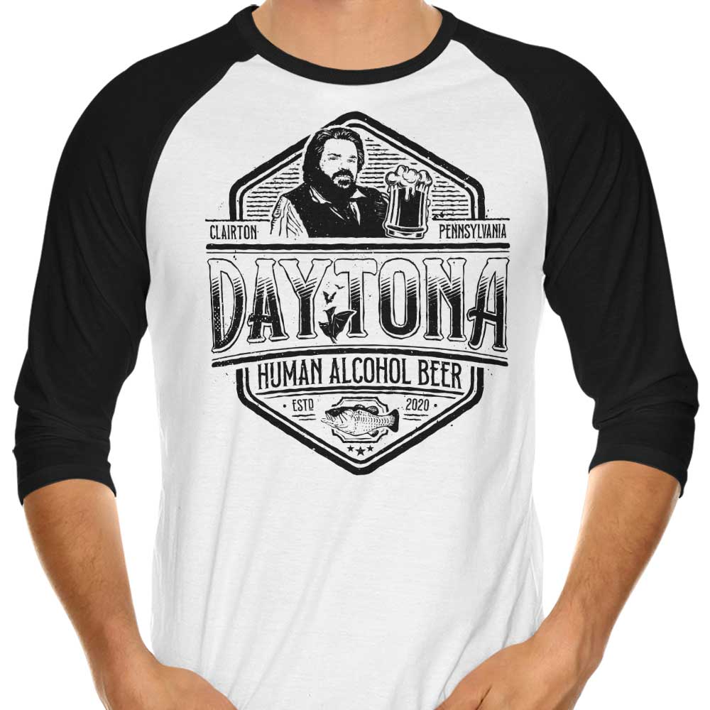 3/4 Sleeve Raglan T-Shirt Featuring Human Alcohol Beer Design