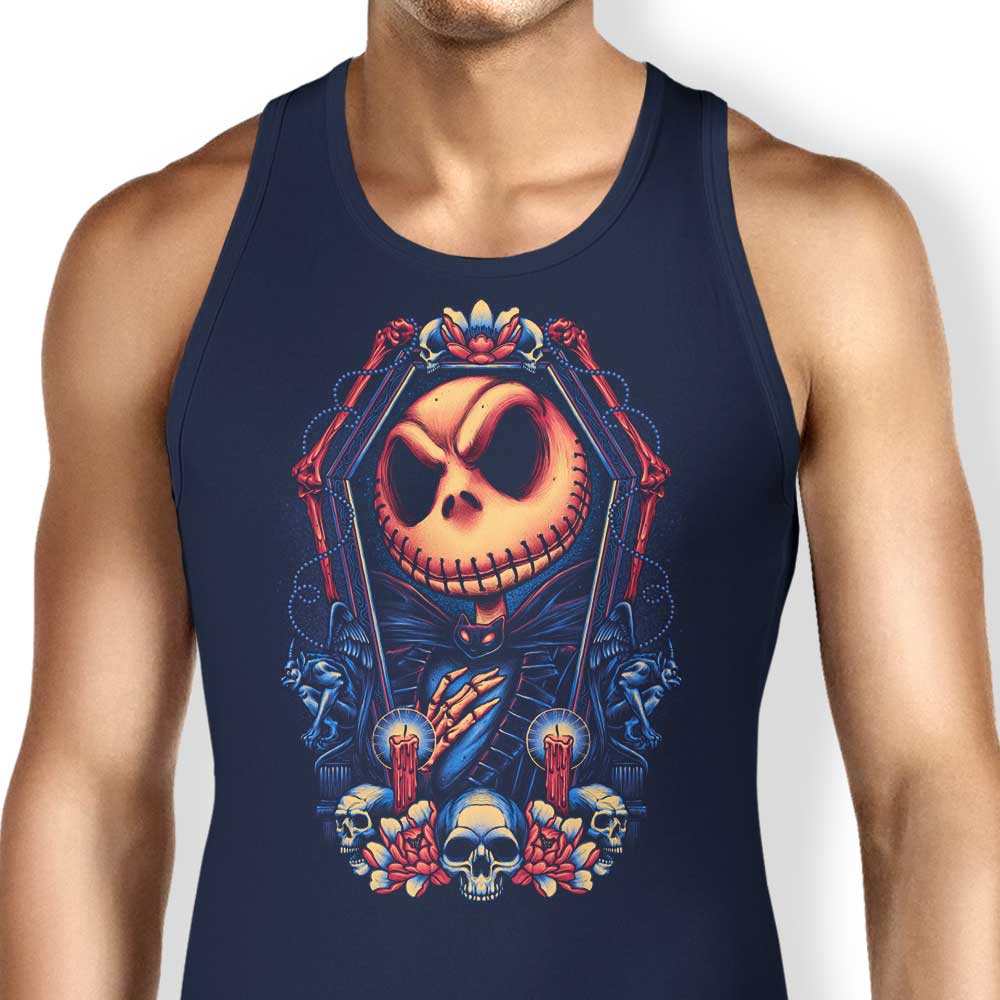 Framed Pumpkin King Design Men's and Women's Unisex Stylish Tank Top