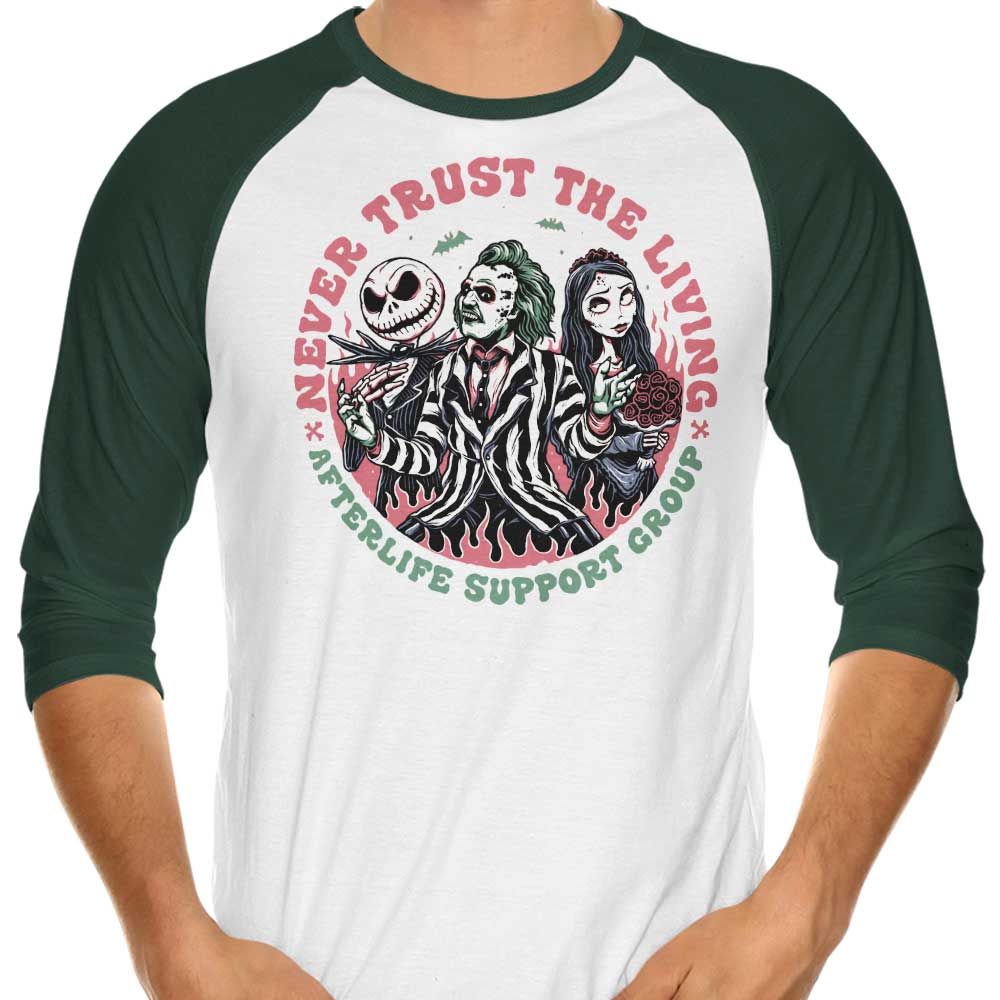 Afterlife Support Group 3/4 Sleeve Raglan Style Casual T-Shirt for Everyday Wear