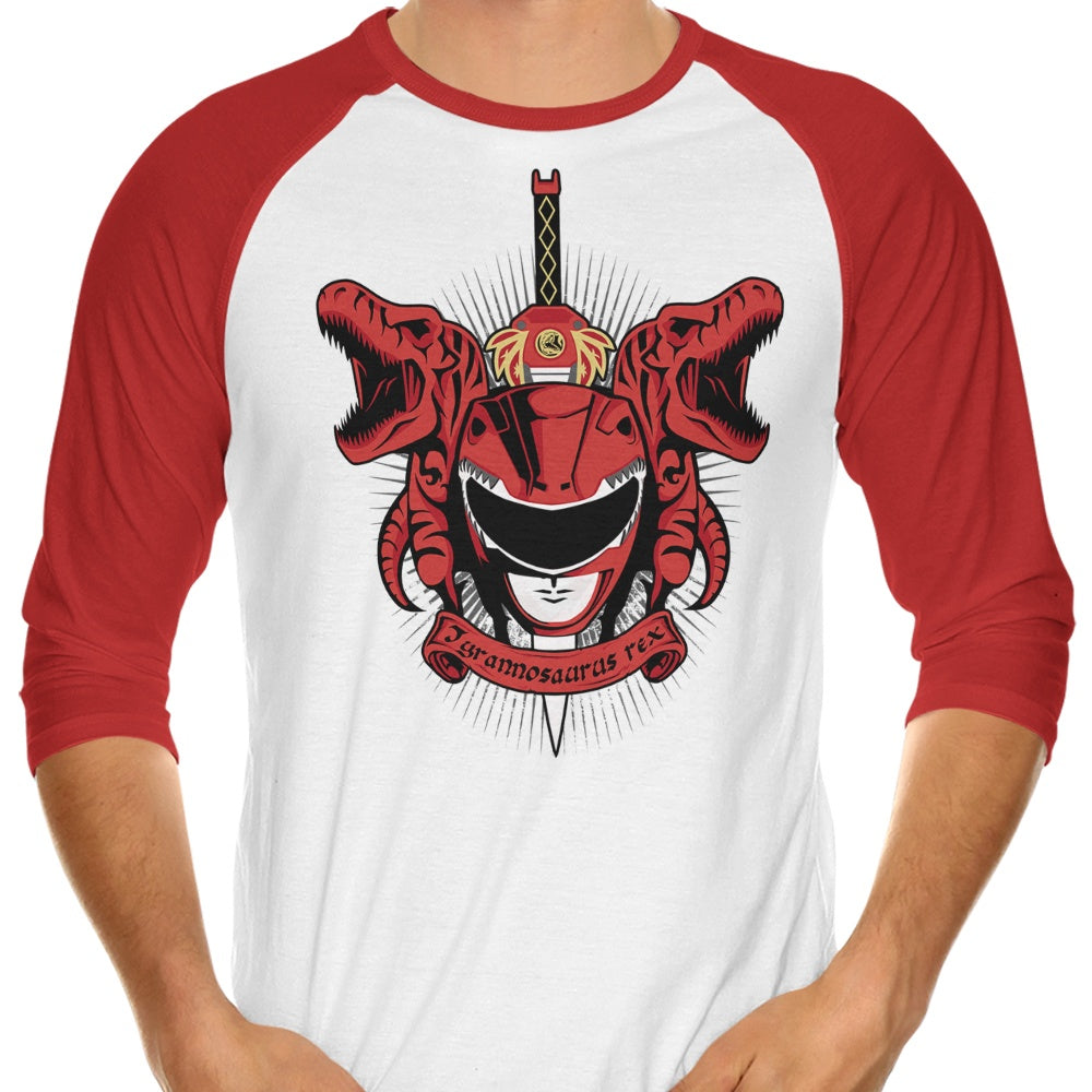 Prime Premne Design Russeus Tyrannosaurus Rex Stylish 3/4 Sleeve Raglan Men's T-Shirt