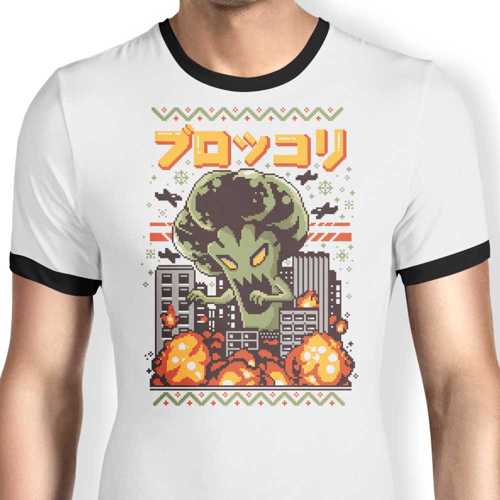 The Festive Broccoli Christmas-themed Men's Ringer T-Shirt