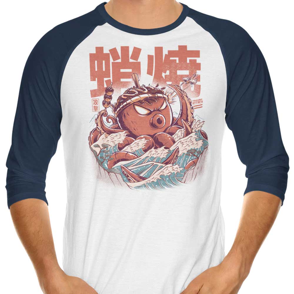 Ilustrata's Takoyaki Attack 3/4 Sleeve Raglan Stylish T-Shirt