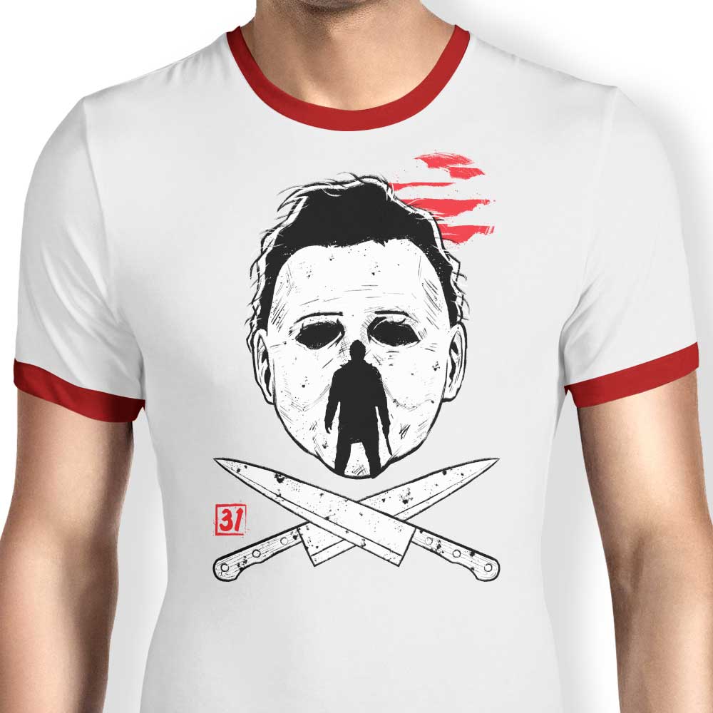 Spooky Halloween Ink Men's Ringer Style Cotton T - Shirt