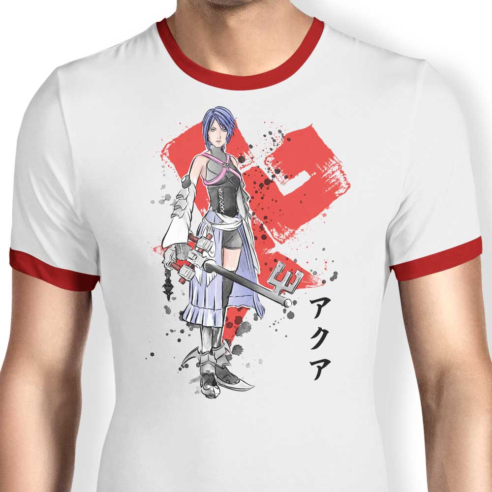 Dr. Monekers' Watercolor Keyblade Master Men's Ringer T - Shirt in S to 4XL