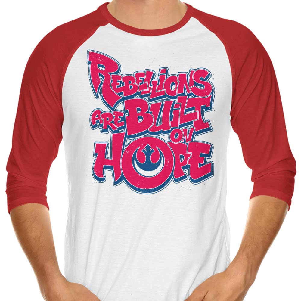 Inspiring 'Built on Hope' 3/4 Sleeve Raglan T-Shirt for Fashion Lovers