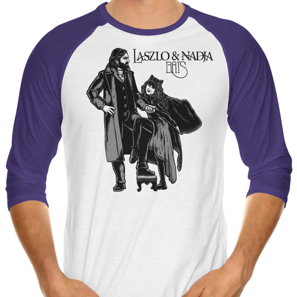 Harebrained's Laszlo and Nadja 3/4 Sleeve Raglan Stylish T-Shirt