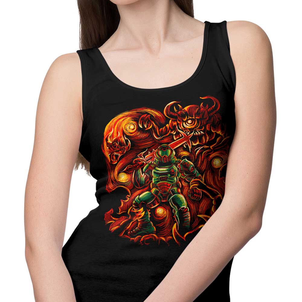 Steven Lefcourt's Fiery Night Comfortable Unisex and Women's Tank Tops