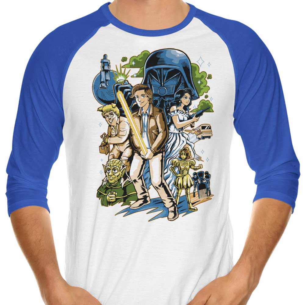 Unique Crazy Space 3/4 Sleeve Raglan Stylish T-Shirt