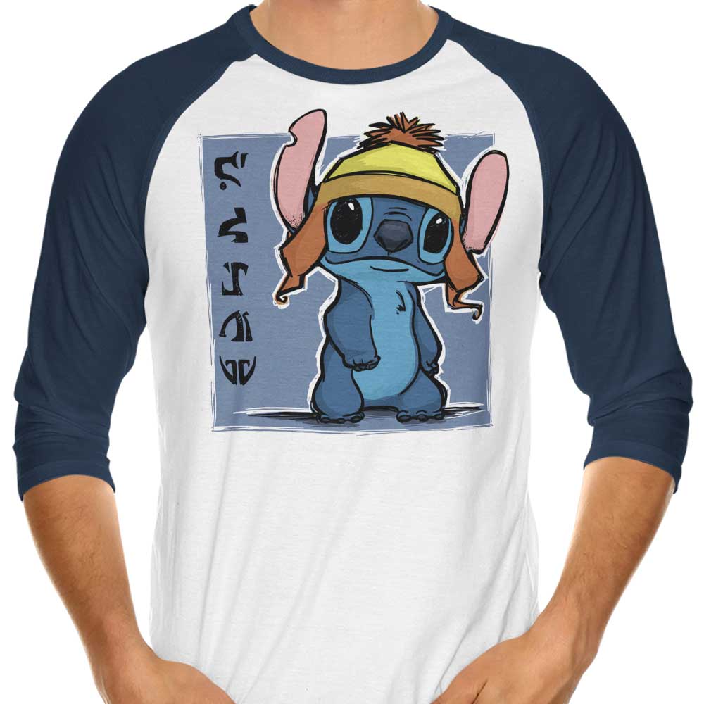 Stylish 3/4 Sleeve Raglan T-Shirt in Cunning Blue