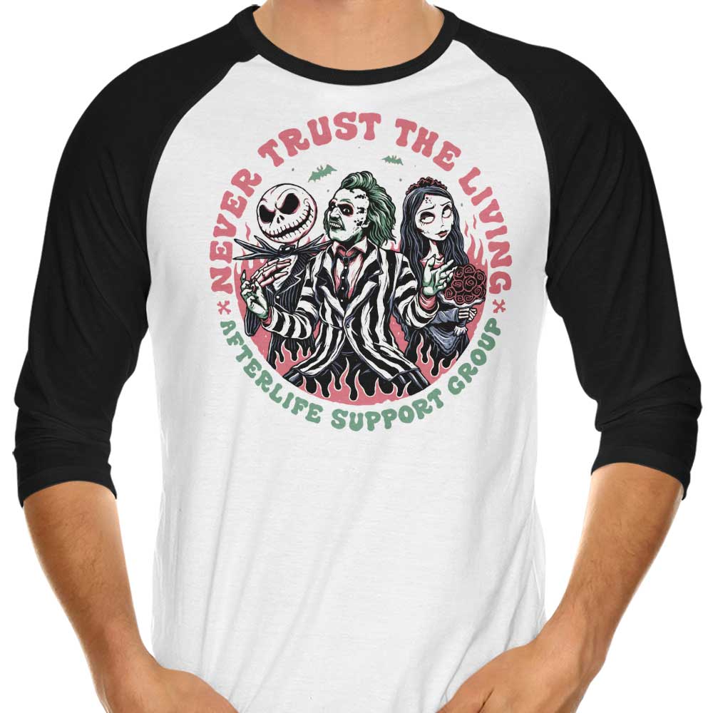 Afterlife Support Group 3/4 Sleeve Raglan Style Casual T-Shirt for Everyday Wear