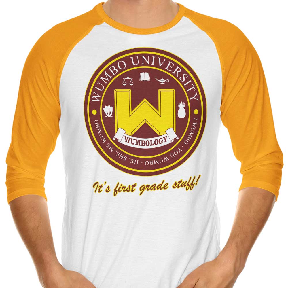 Stylish 3/4 Sleeve Raglan T-Shirt from Wumbo University