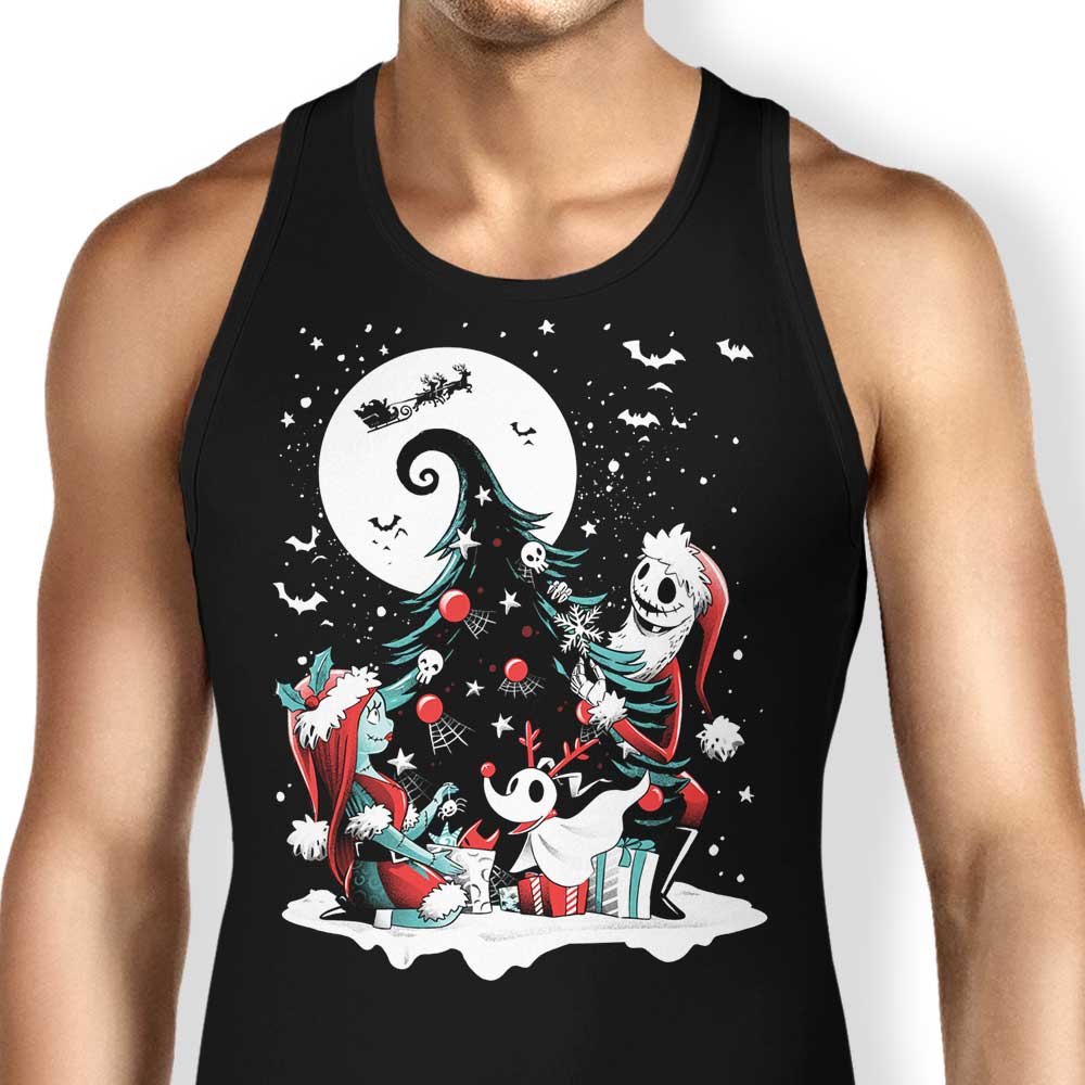 Alemaglia's Christmas Nightmare-themed Women's Tank Top for a Spooky Holiday Look