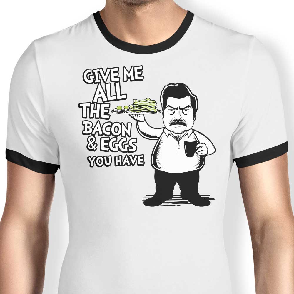 Tom Trager's Bacon and Eggs Men's Classic Ringer T - Shirt