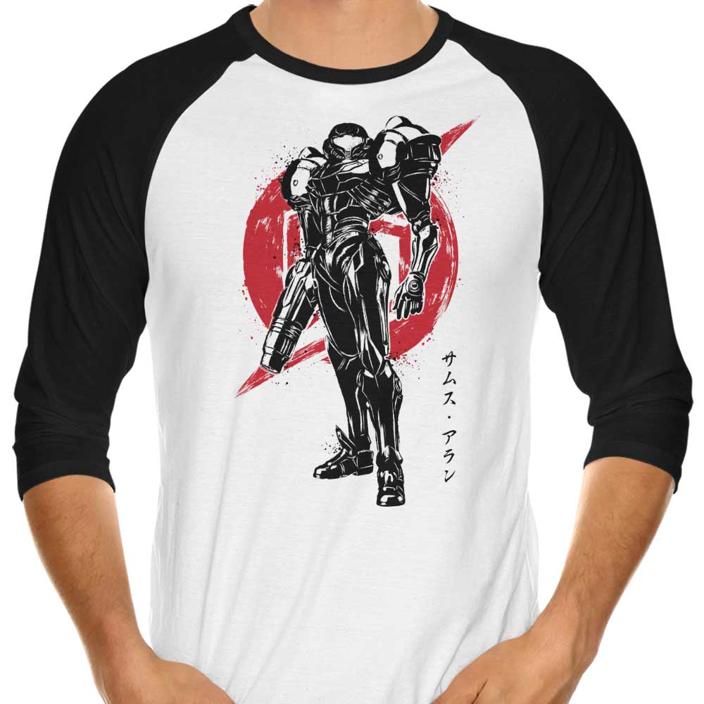 Galactic Bounty Hunter Sumi-e 3/4 Sleeve Stylish Raglan T-Shirt