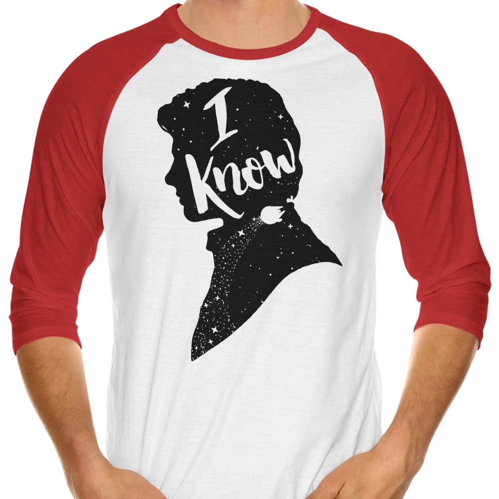 3/4 Sleeve Raglan T-Shirt with the Message 'I Know' from Creative Outpouring