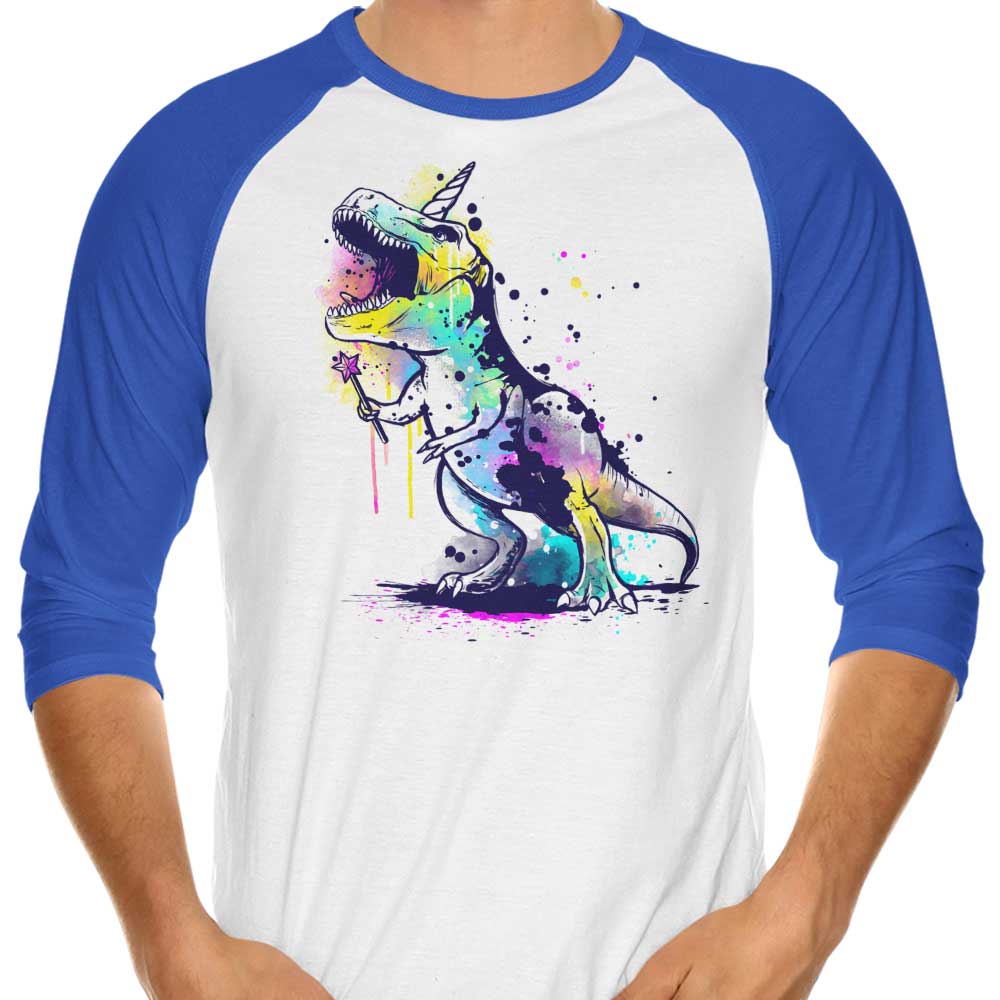Unicornasaurus Rex 3/4 Sleeve Raglan Style T-Shirt for Trendy Wear