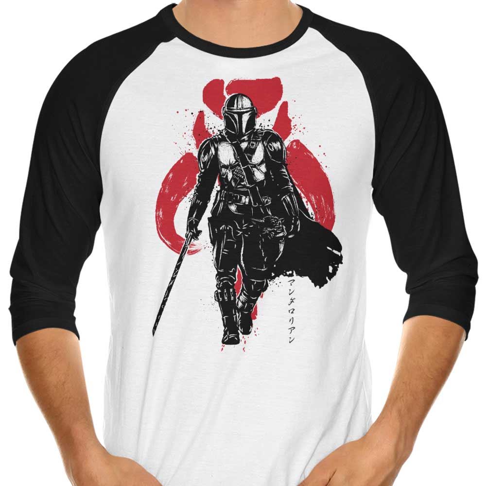 3/4 Sleeve Raglan Dark Wielder Sumi-e T-Shirt by Dr. Monekers
