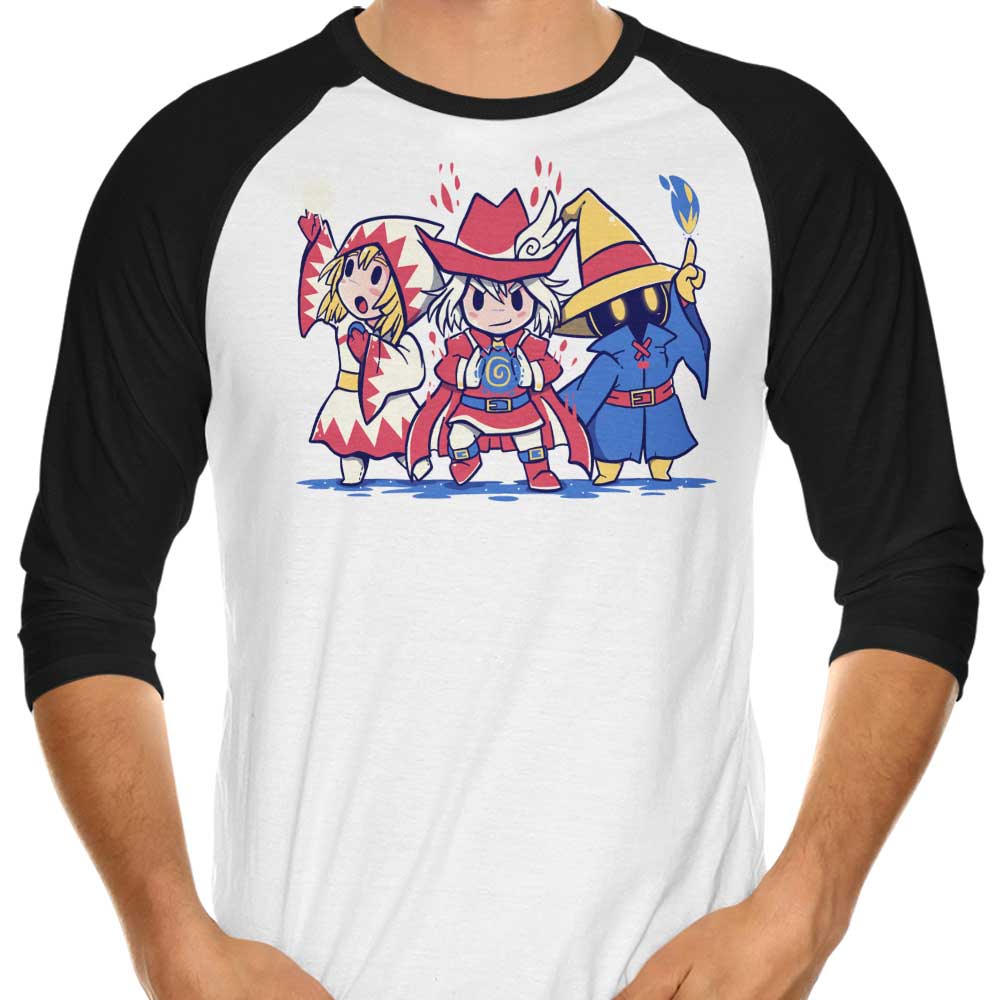 The Three Mages 3/4 Sleeve Raglan Style T-Shirt for Fashion Enthusiasts