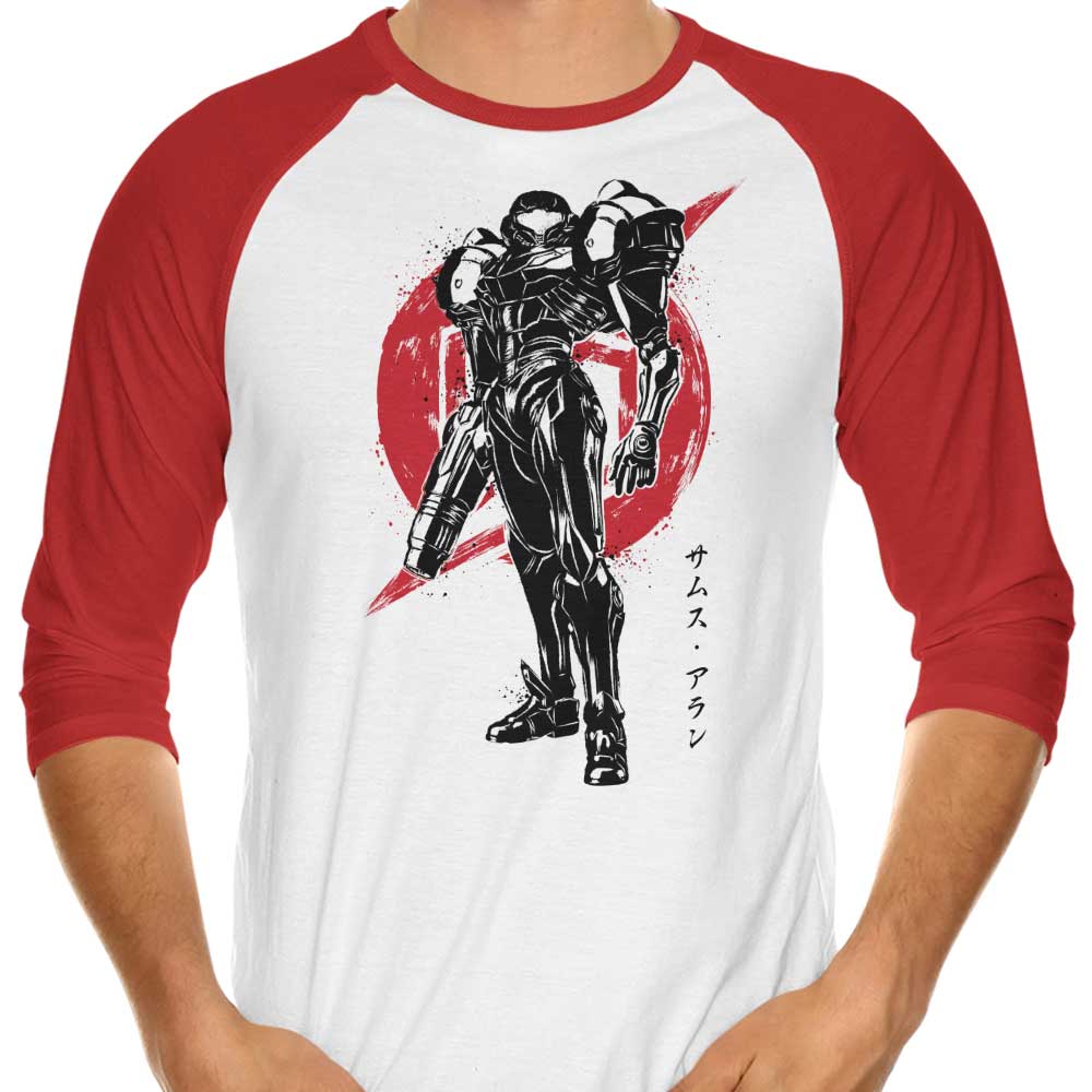 Galactic Bounty Hunter Sumi-e 3/4 Sleeve Stylish Raglan T-Shirt