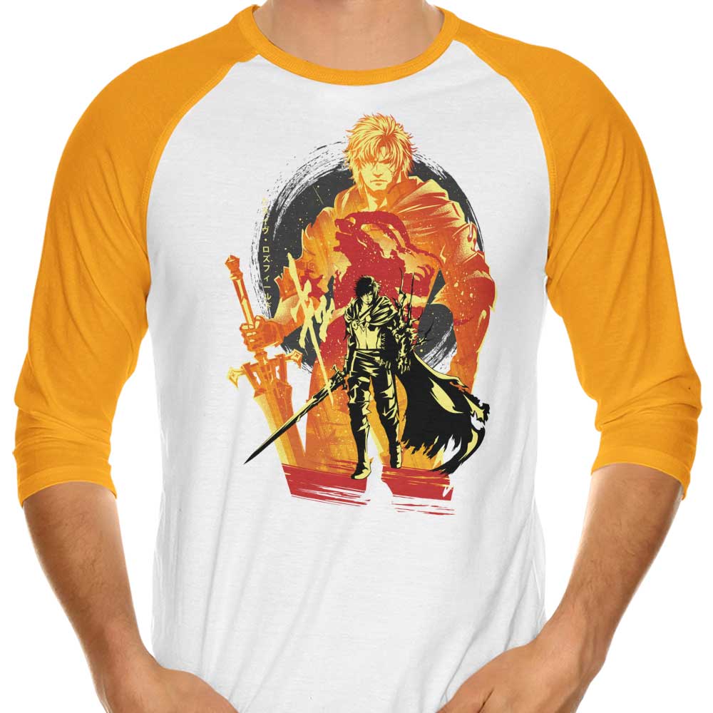 Rosaria's First Shield - Three - Quarter Sleeve Raglan Style T - Shirt by Hypertwenty