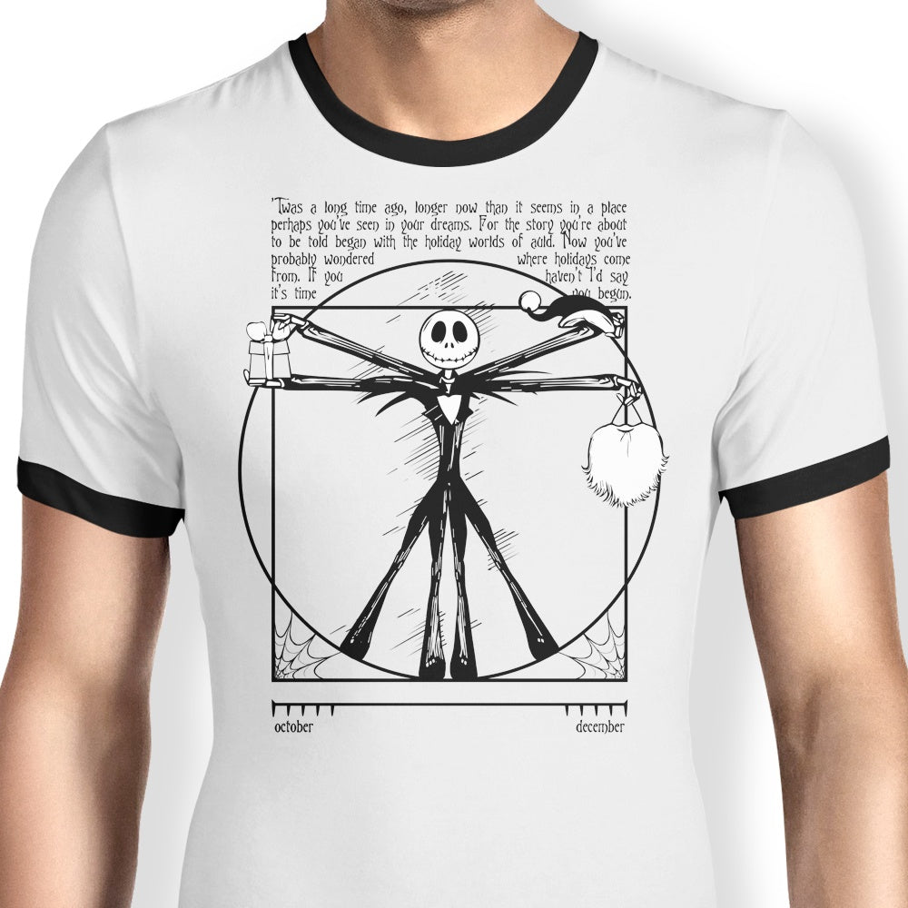 Men's Burtruvian Man Retro Ringer T-Shirt by Warbucks Design