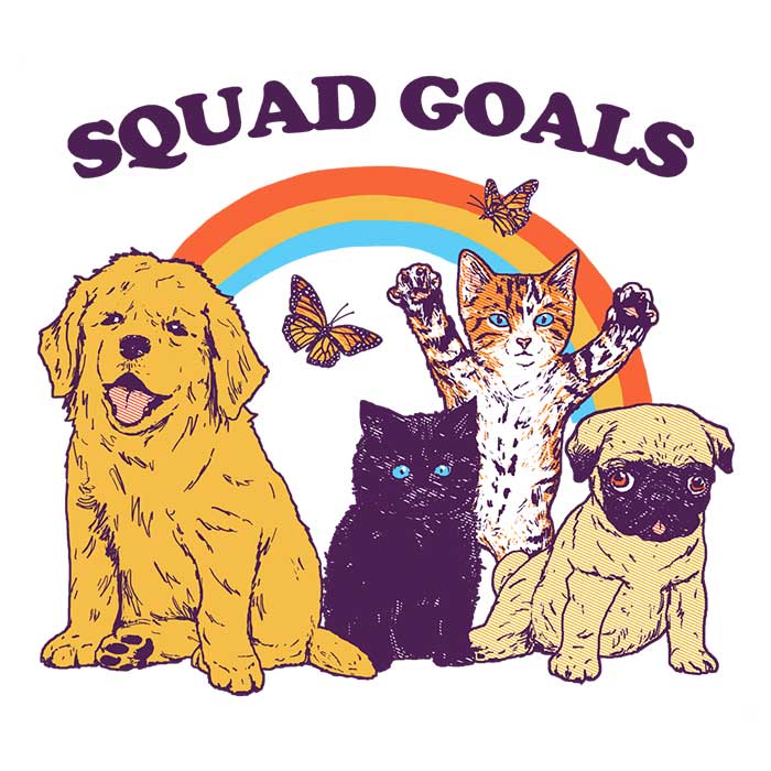 Hillary White's Pet Squad Goals Men's Ringer T - Shirt in S to 4XL Sizes