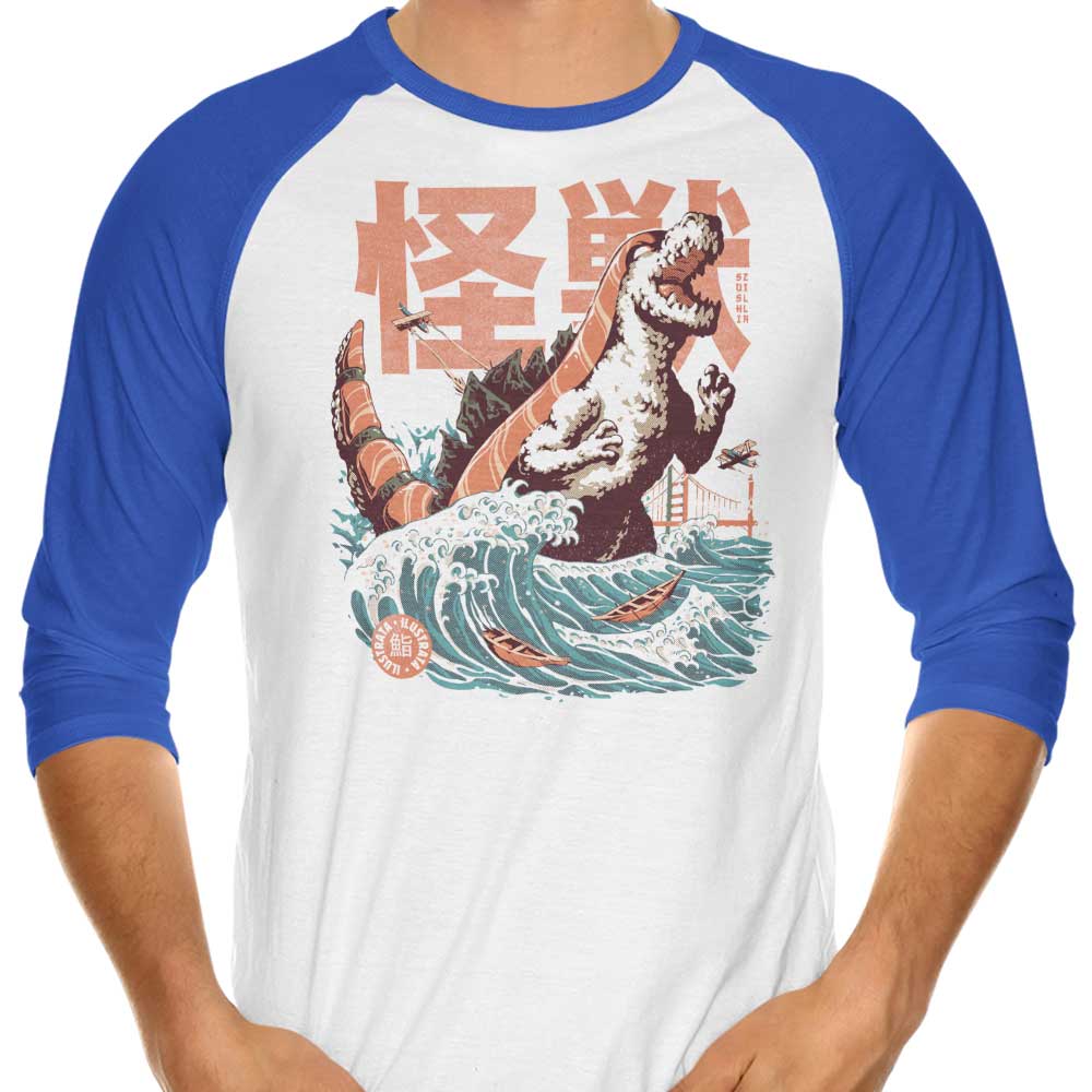 Ilustrata's Awesome 3/4 Sleeve Raglan T-Shirt - The Sushizilla