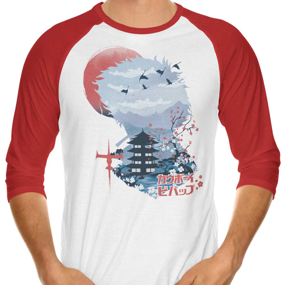 Stylish Ukiyo - e Cowboy 3/4 Sleeve Raglan Fashion T - Shirt