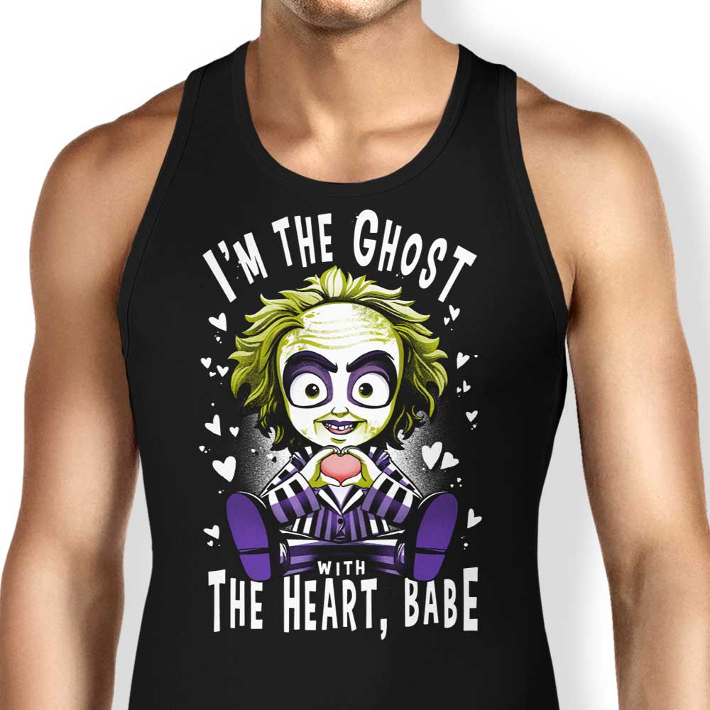 Alemaglia's 'The Ghost with the Heart' Men's and Women's Unisex Comfortable Tank Top