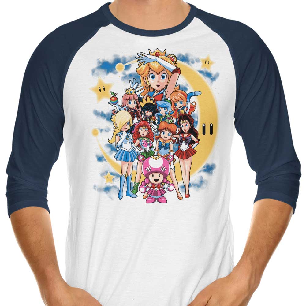 Prime Premne Design's 3/4 Sleeve Raglan T-Shirt with Sailor Mushroom Print