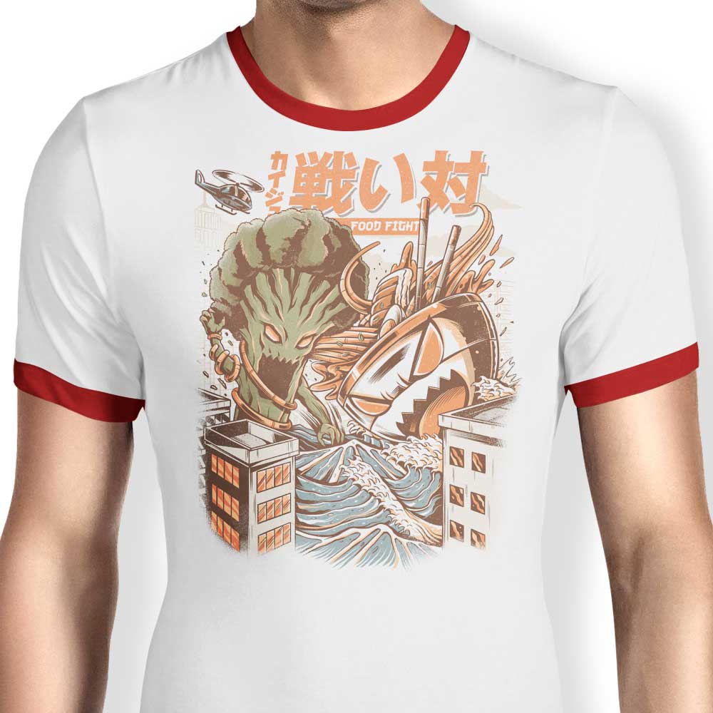 Ilustrata's Kaiju Food Fight Men's Classic Ringer Style T-Shirt