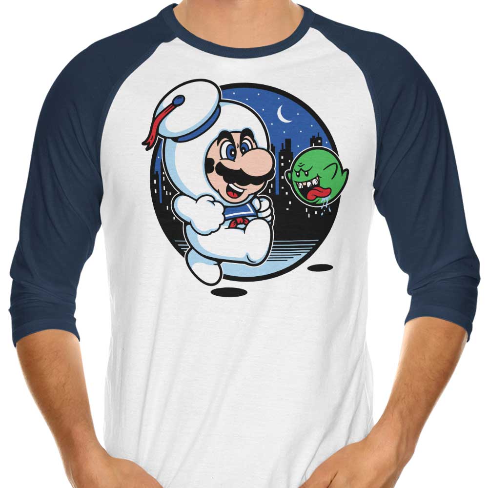 Super Marshmallow Bros. Retro 3/4 Sleeve Raglan Style Men's and Women's T-Shirt
