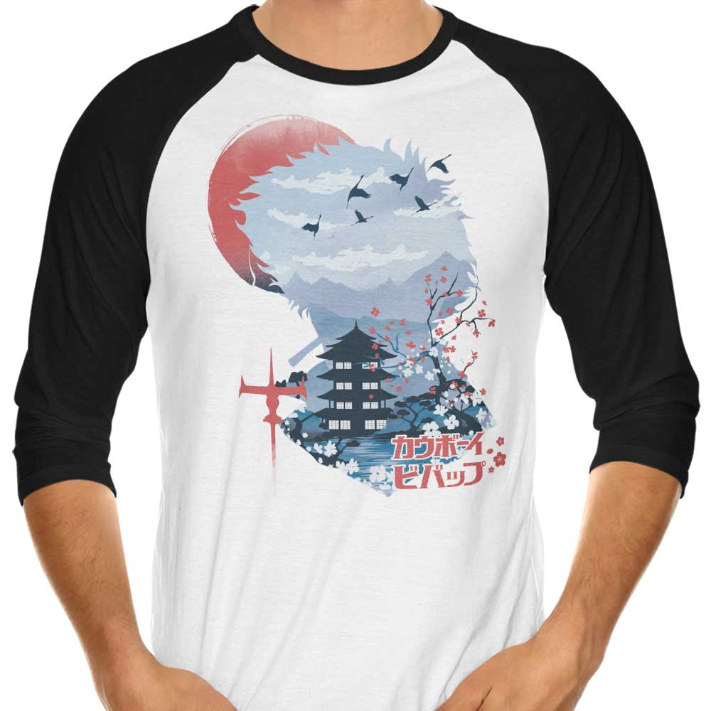 Stylish Ukiyo - e Cowboy 3/4 Sleeve Raglan Fashion T - Shirt