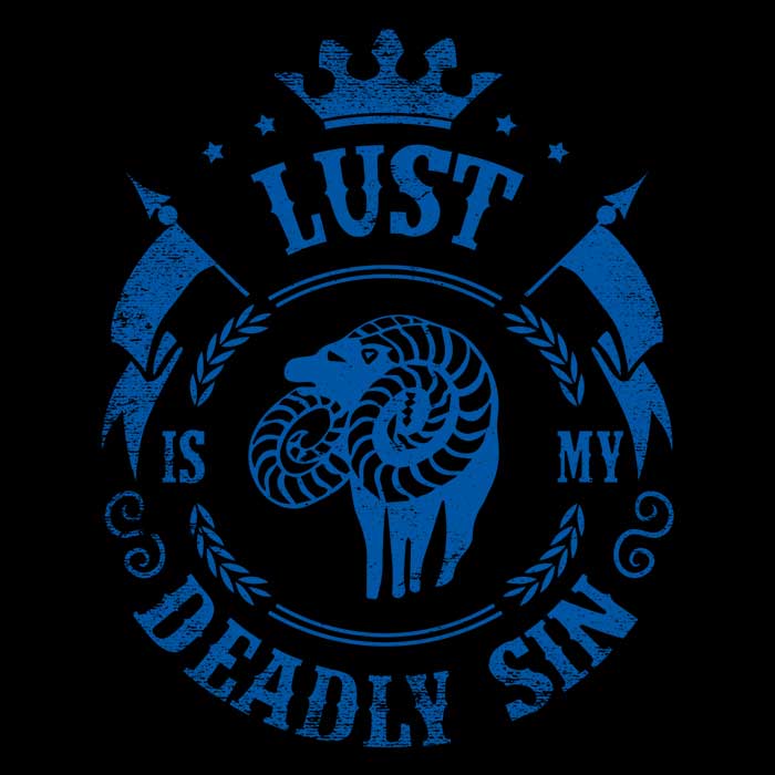 Typhoonic Art's Lust is My Sin Men's Ringer Style Cotton T - Shirt